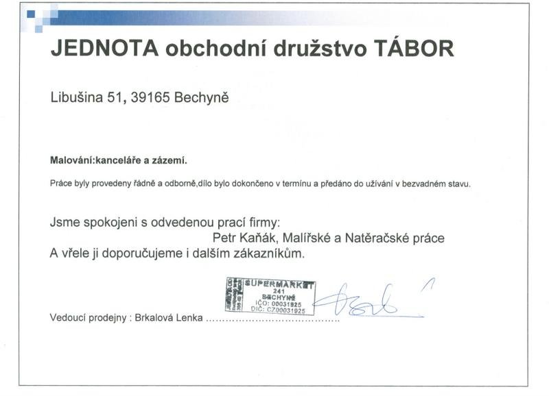 Dopis spokojeného zákazníka